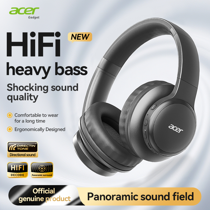 Anc Wireless Over Ear Headphones - Acer Ohr559 Kabelloses Bluetooth-Headset mit High-Fidelity-Stereo-Bass-Sound,