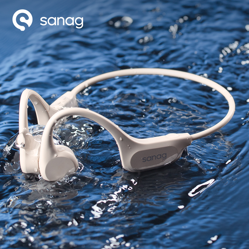 Bone Conduction Running Headphones - Sanag B60S IPX8 Schwimm-Bluetooth-Kopfhörer Knochenleitungs-Wireless-Ohrhörer Sport-Radsport-Headset