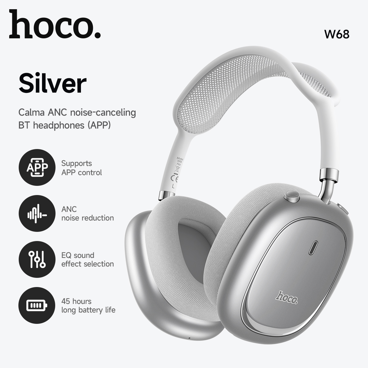 Anc Wireless Over Ear Headphones - Over-Ear-Kopfhörer mit ANC-Geräuschunterdrückung, Bluetooth 6.0, große