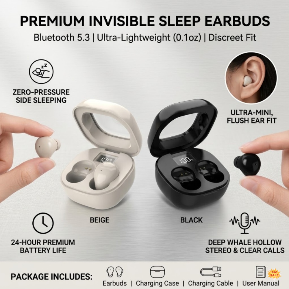 Sleep Mask Headphones Bluetooth - Ultra-Kleine TWS Kabellose Kopfhörer Bluetooth 5.3