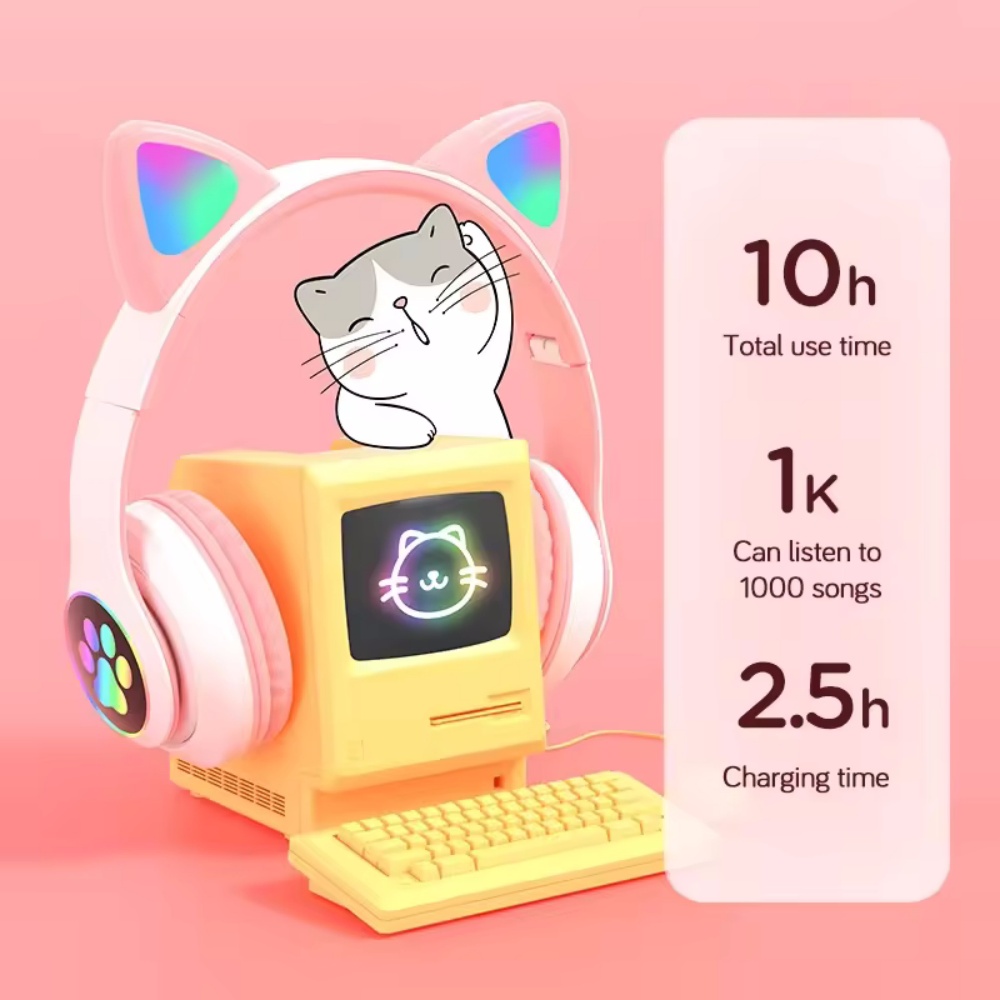 Faltbare kabellose Bluetooth-K – Cat Ear Bluetooth Headset Led Bewertung und Preis